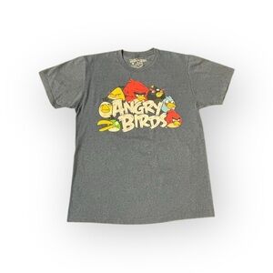 Angry Birds Graphic T-Shirt Men’s Medium Gray Fifth Sun Short Sleeve